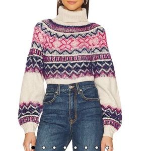 Majorelle Lizelle fair isle pink & blue multicolored sweater